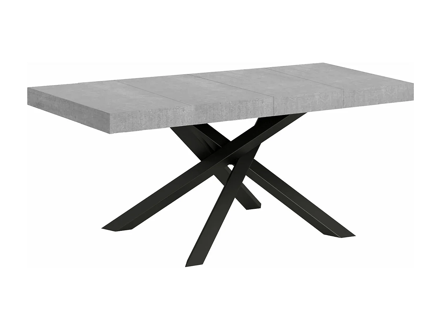 Ausziehtisch 140/400x90 cm Volantis Premium Zement anthrazit Beine