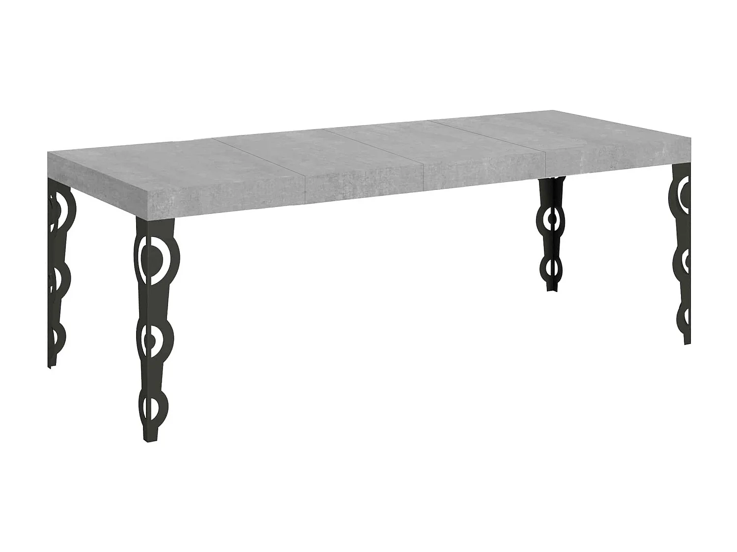 Karamay Premium Ausziehtisch 180/440x90 cm Beton Anthrazit Beine