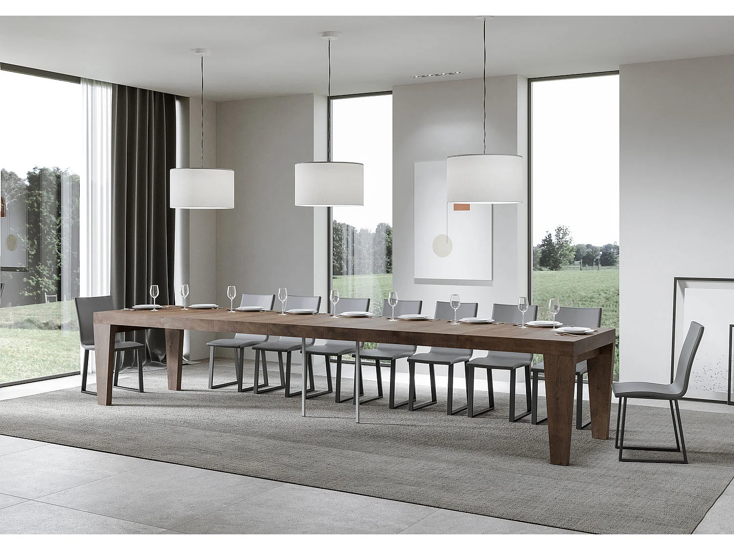 Tavolo allungabile 90x140/400 cm Spimbo Premium noce