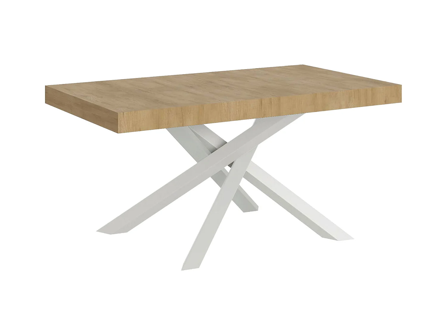 Volantis Premium Ausziehtisch 200/460x90 cm Natur-Eiche weiße Beine
