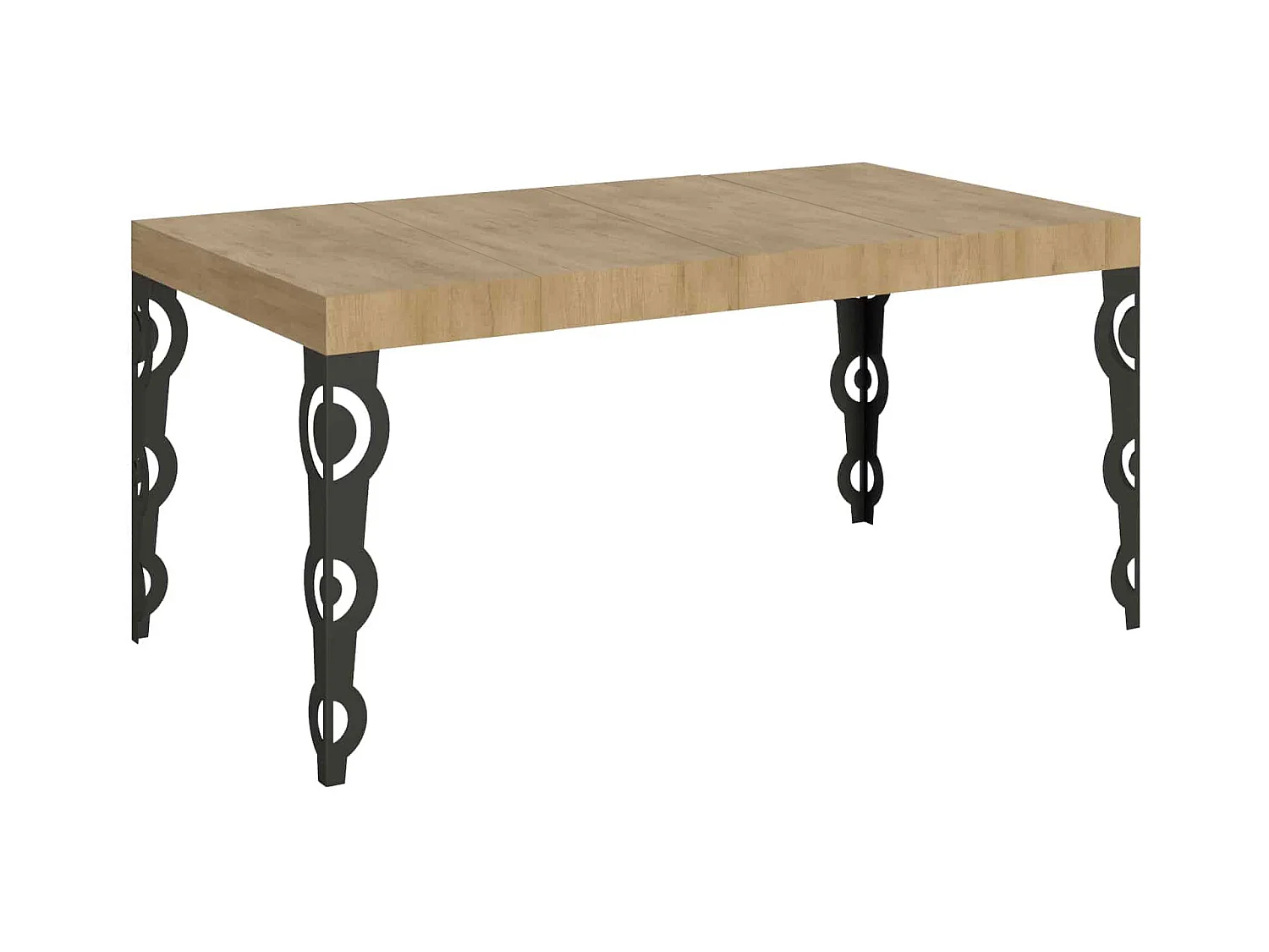 Table extensible 90x130/390 cm Karamay Premium Chêne Nature cadre Anthracite