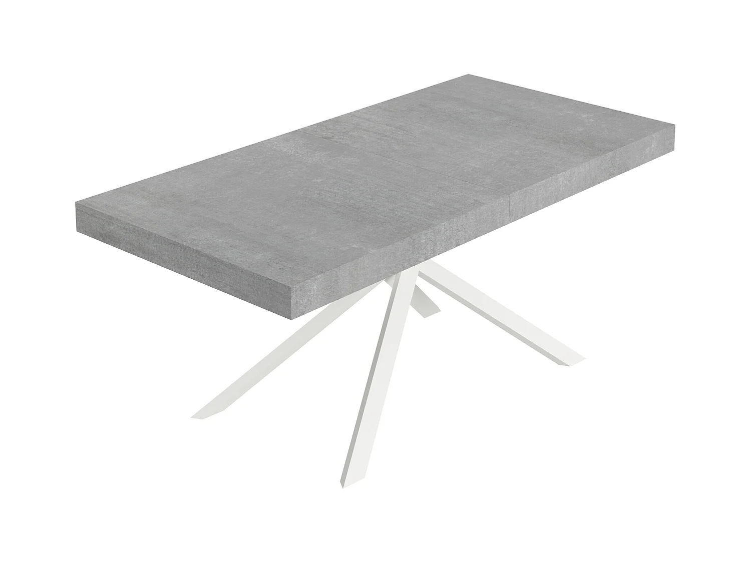 Niket Ausziehtisch 200/460x90 cm, Beine Beton weiß