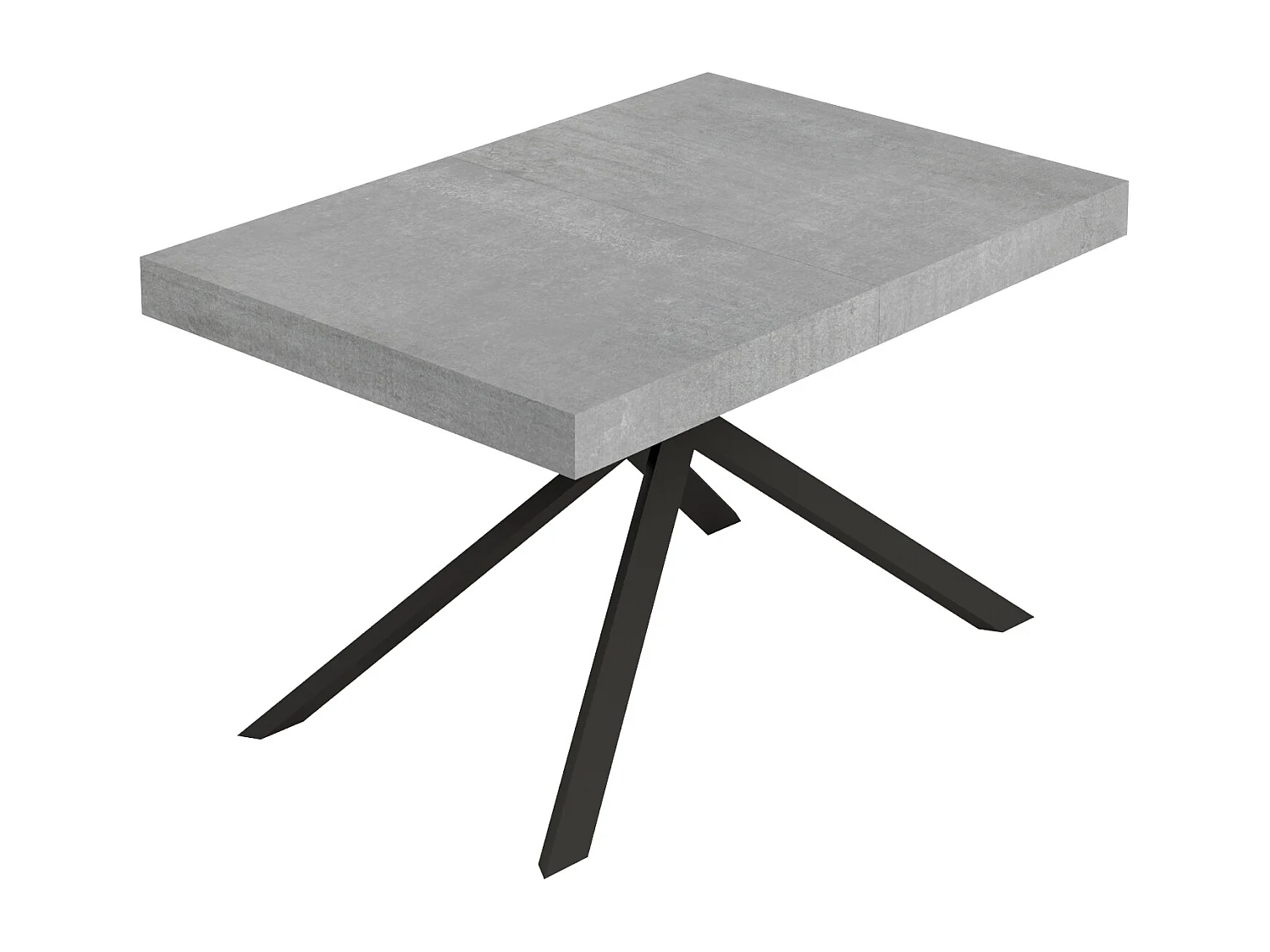 Niket uitschuifbare tafel 120/380x90 cm beton antraciet poten