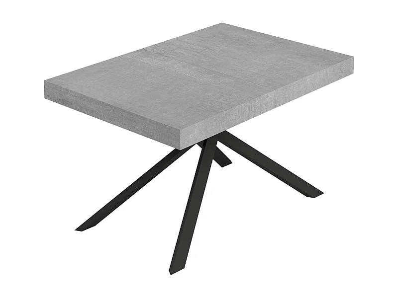 Niket uitschuifbare tafel 120/380x90 cm beton antraciet poten