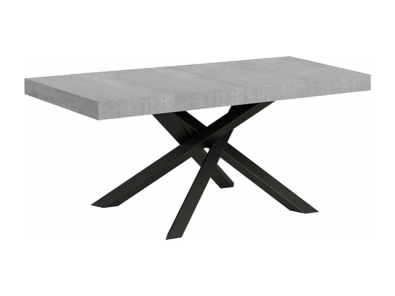 Ausziehtisch 130/390x90 cm Volantis Premium Zement anthrazit Beine