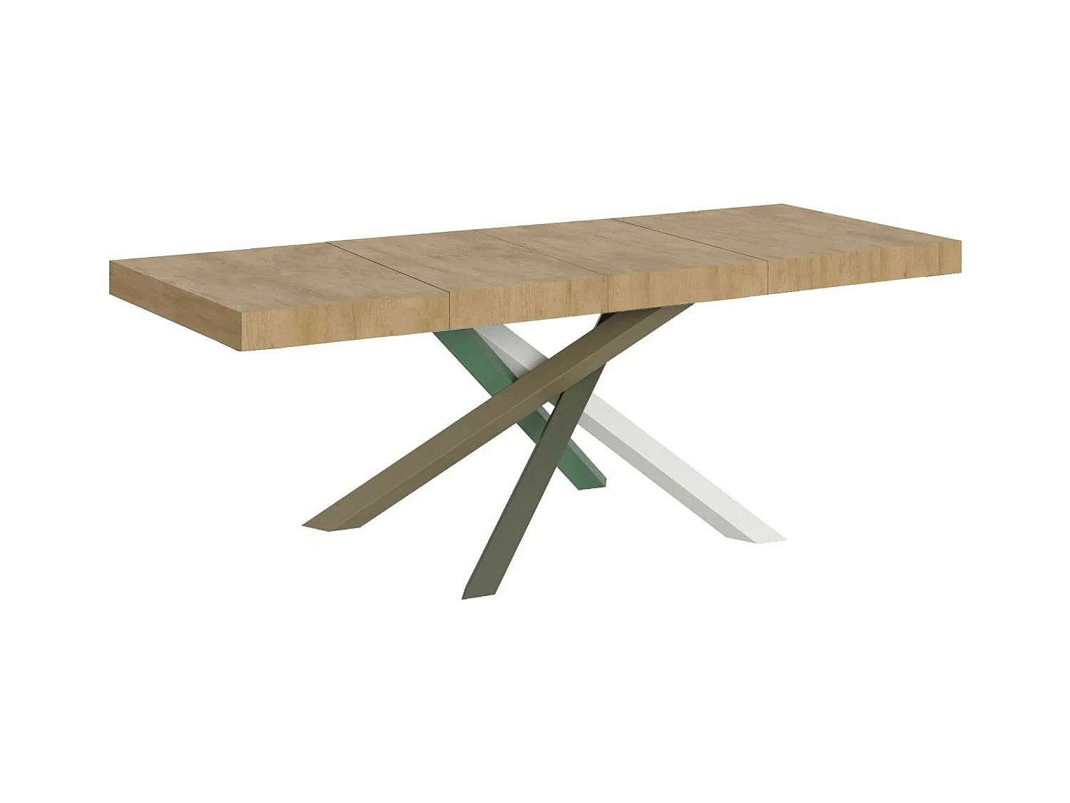 Ausziehtisch 160/420x90 cm Volantis Premium Eiche natur mehrfarbig Beine 4/A