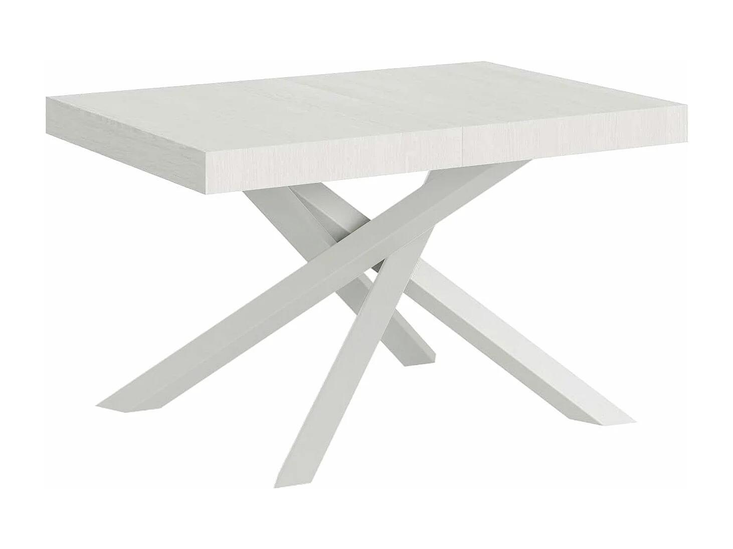 Volantis Premium Ausziehtisch 130/390x90 cm Esche weiß Beine weiß