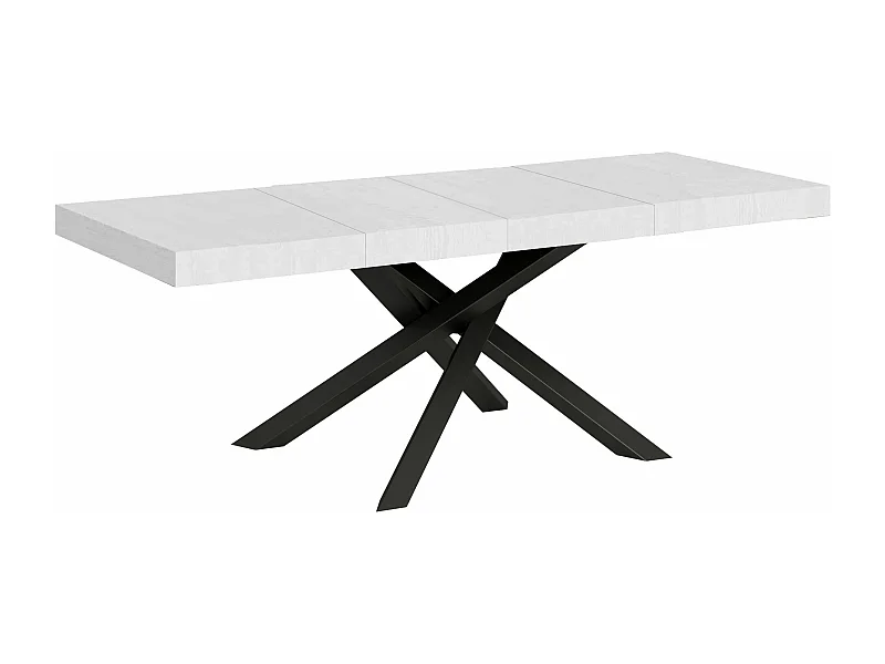 Volantis Premium Ausziehtisch 180/440x90 cm Esche weiß Beine anthrazit