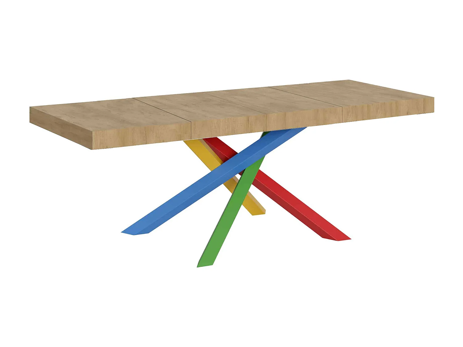 Extendable table 180/440x90 cm Volantis Premium oak nature multicolored legs 4/B