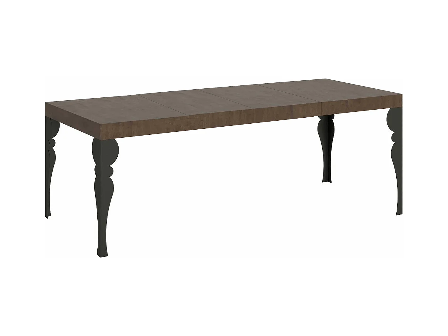 Table extensible 90x180/440 cm Paxon Premium Noyer cadre Anthracite