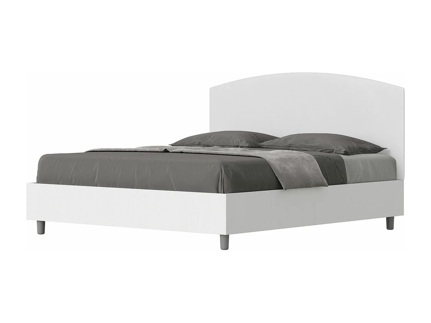 Letto matrimoniale contenitore doppia alzata 160x200 bianco frassino testata similpelle bianco Antilia
