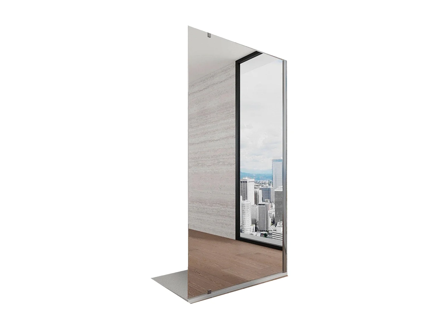 Parete walk-in 90 cm con vetro specchiato 8mm H 200 cm anticalcare reversibile con barra stabilizzatrice regolabile