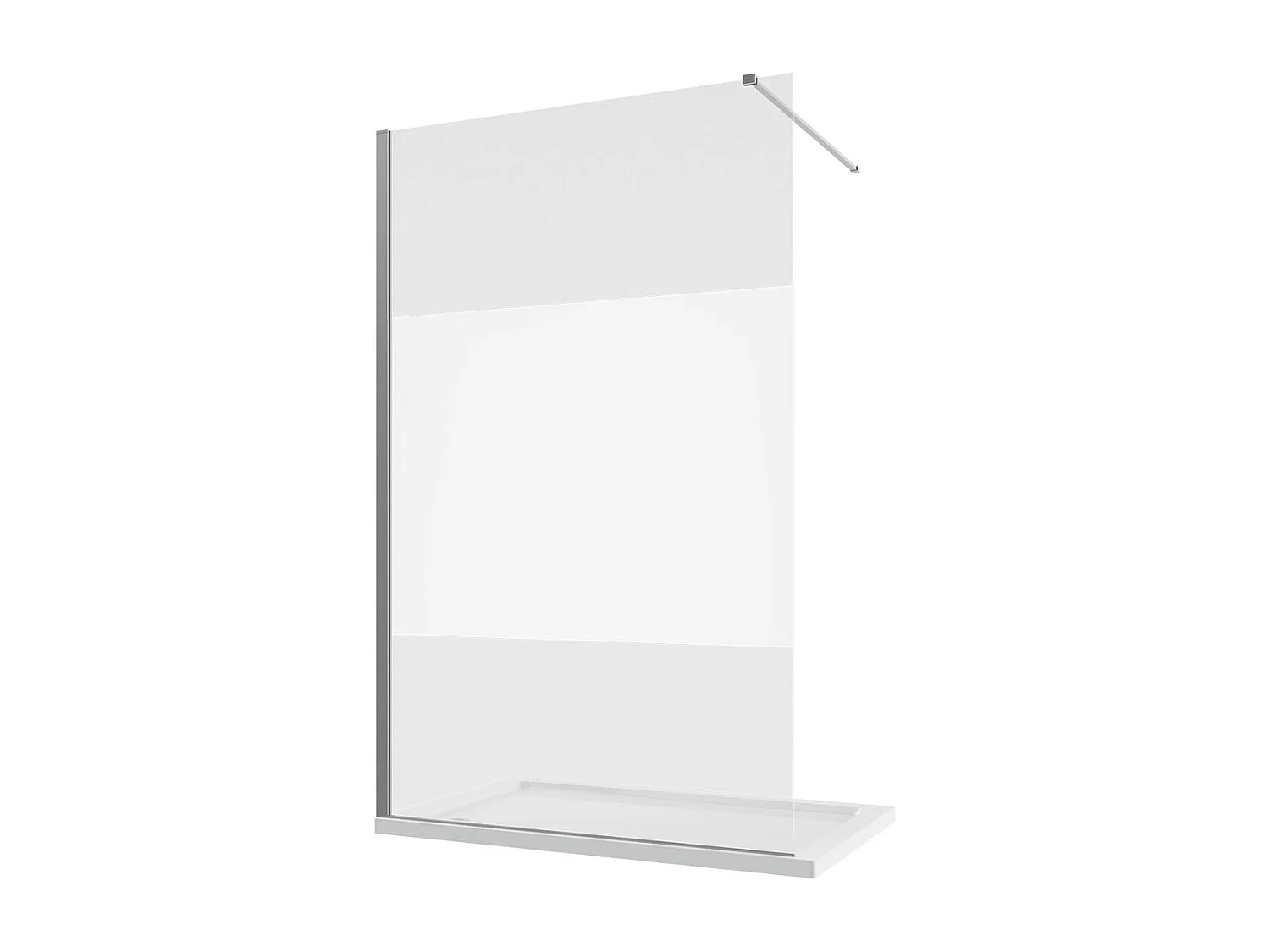 Parete walk-in 80 cm con vetro serigrafato 8mm H 200 cm anticalcare reversibile con barra stabilizzatrice regolabile