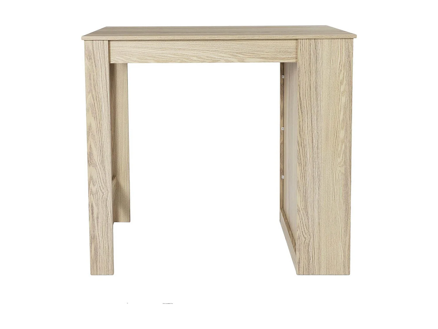 KANPE - Table de Bar Mange-Debout avec Etagères Aspect Bois