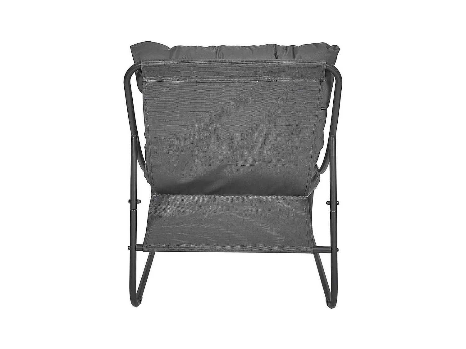 DOLCI - Fauteuil de Jardin en Métal et Textilène Gris avec Coussin