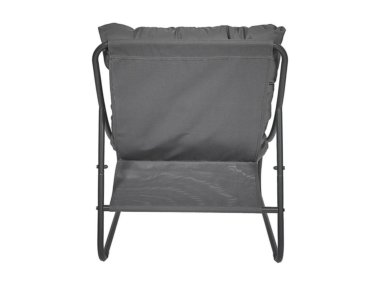 DOLCI - Fauteuil de Jardin en Métal et Textilène Gris avec Coussin