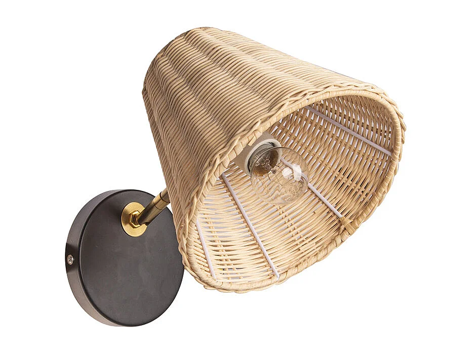 Applique murale interieur, lampe rotin d19cm x h24cm