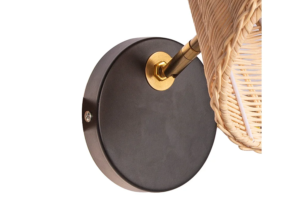 Applique murale interieur, lampe rotin d19cm x h24cm