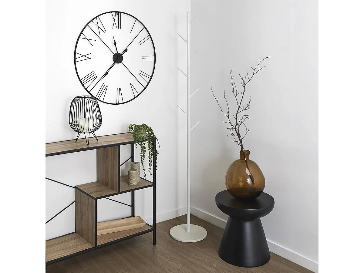 ZORAN - Porte-Manteaux Blanc en Métal 7 Patères