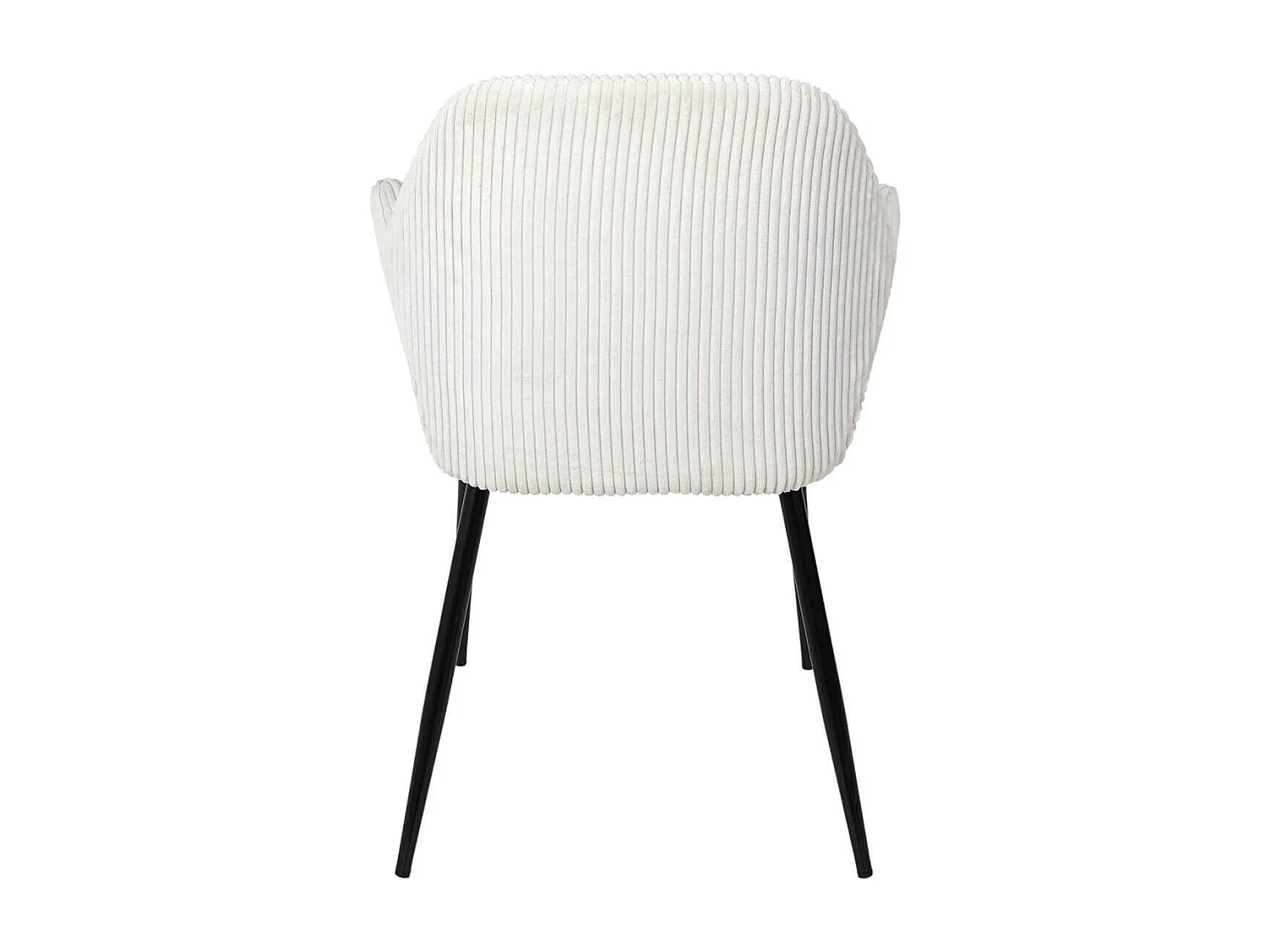 AMORY - Lot de 2 fauteuils de table en velours côtelé coloris crème