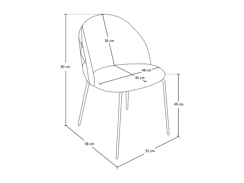 Sedia da pranzo imbottita in velluto rosa mod. Nicole(2pz)