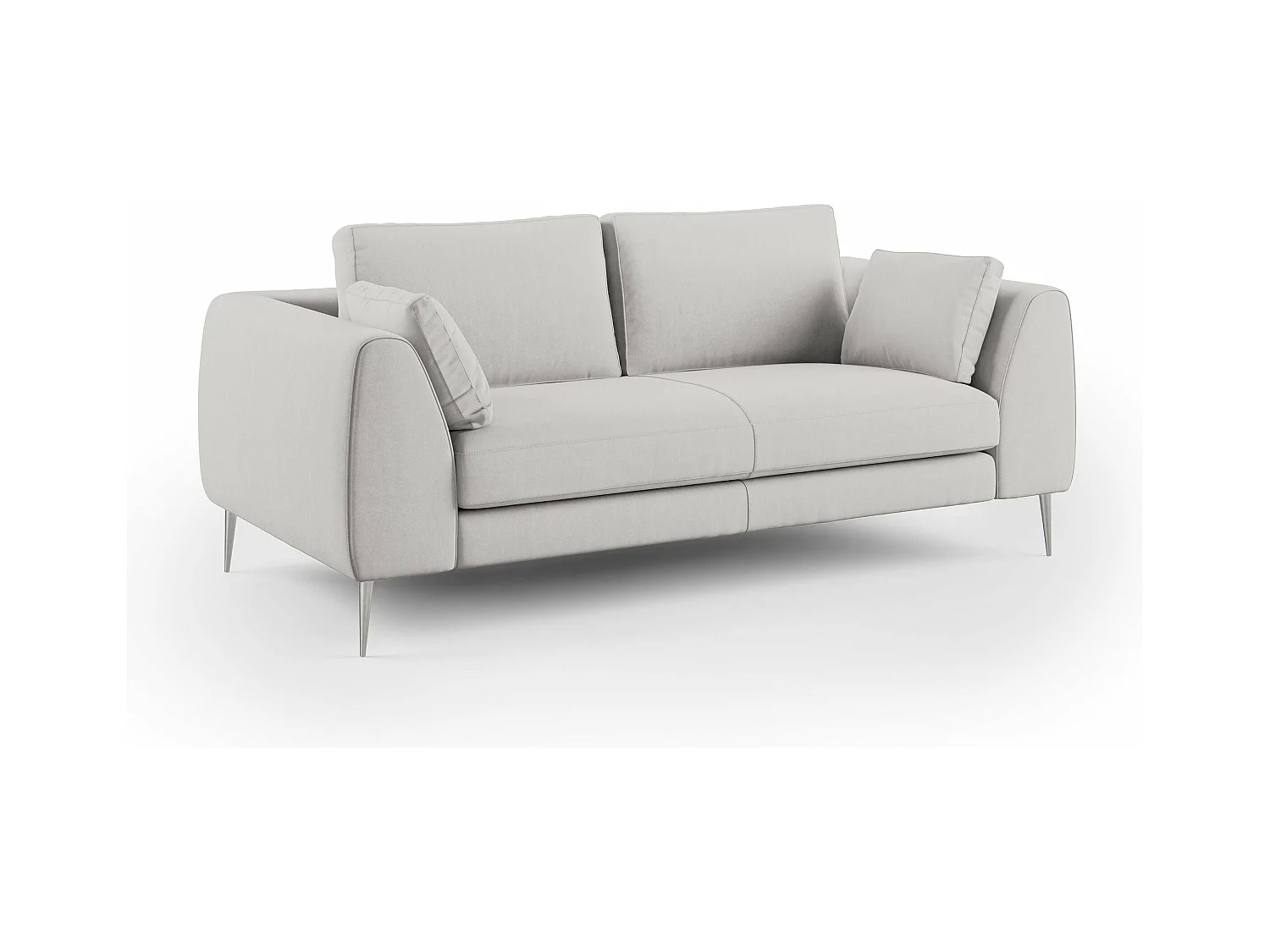 Plano Canapé moderne en microfibre technique détachable T11 216 cm gris clair