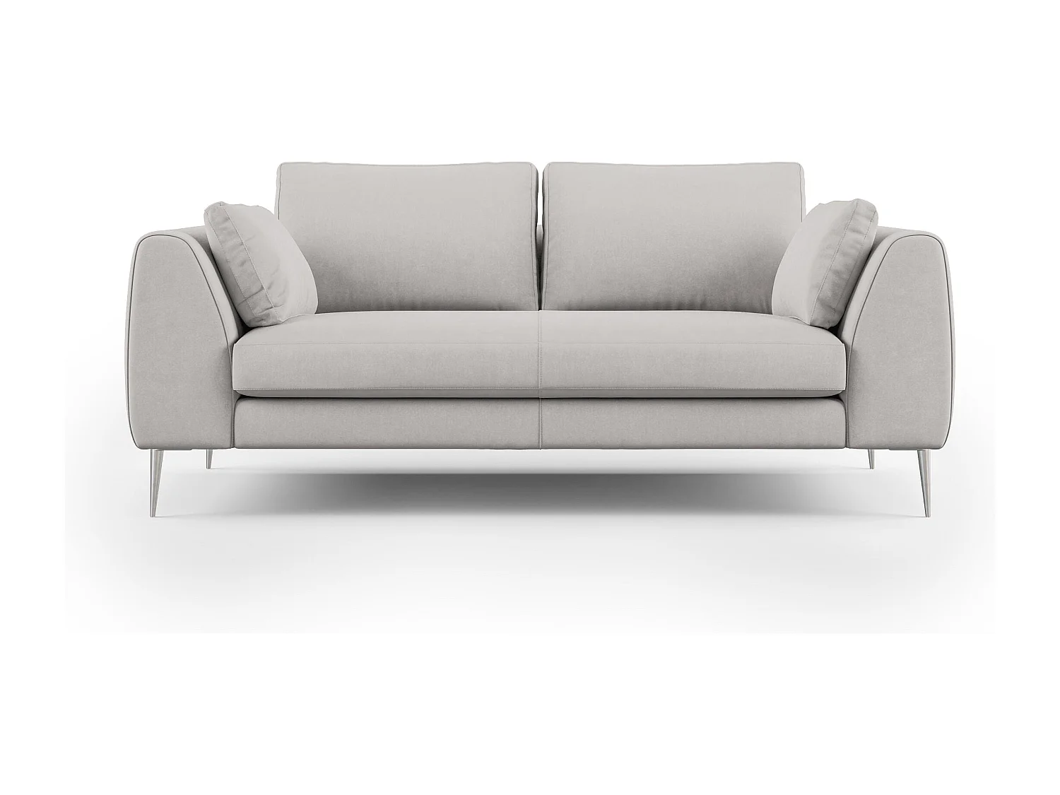Plano modernes Sofa aus abwaschbarer technischer Mikrofaser T11 216 cm hellgrau