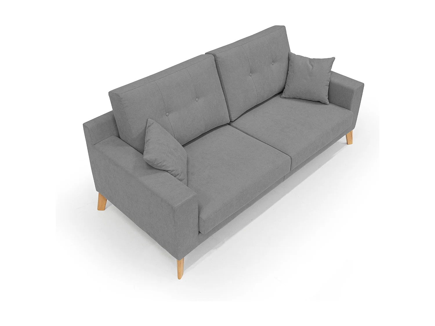 Danish modernes Sofa aus weichem, wasserfestem Stoff T02 166 cm grau