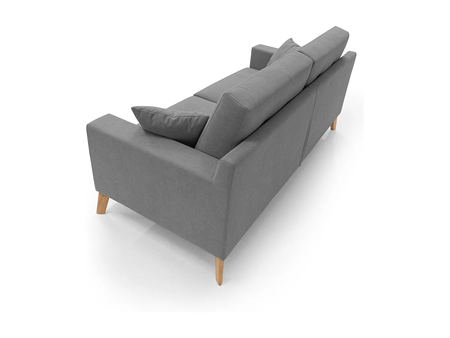 Danish modernes Sofa aus weichem, wasserfestem Stoff T02 166 cm grau
