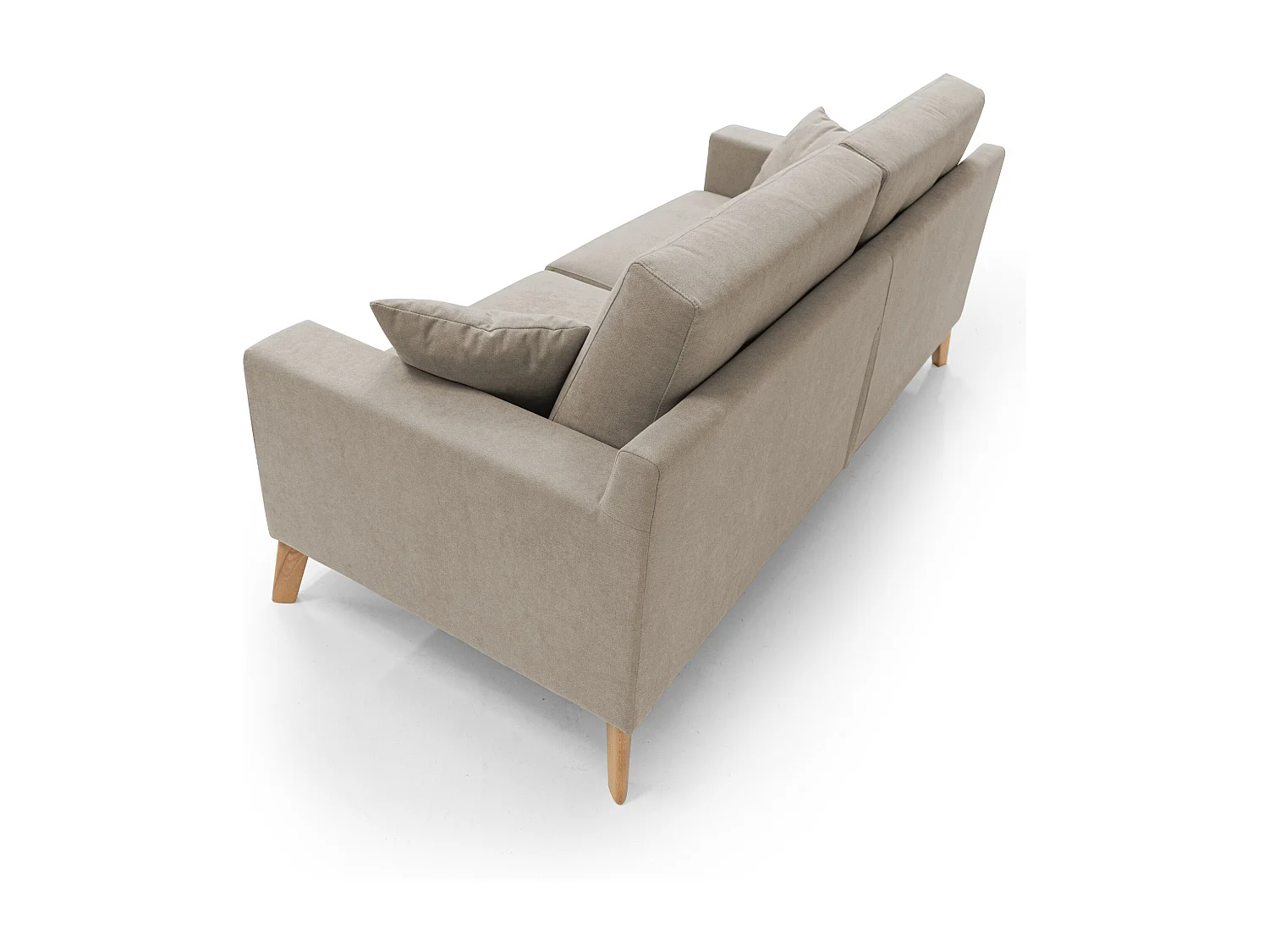 Danish modernes Sofa aus weichem, wasserfestem Stoff T02 146 cm beige