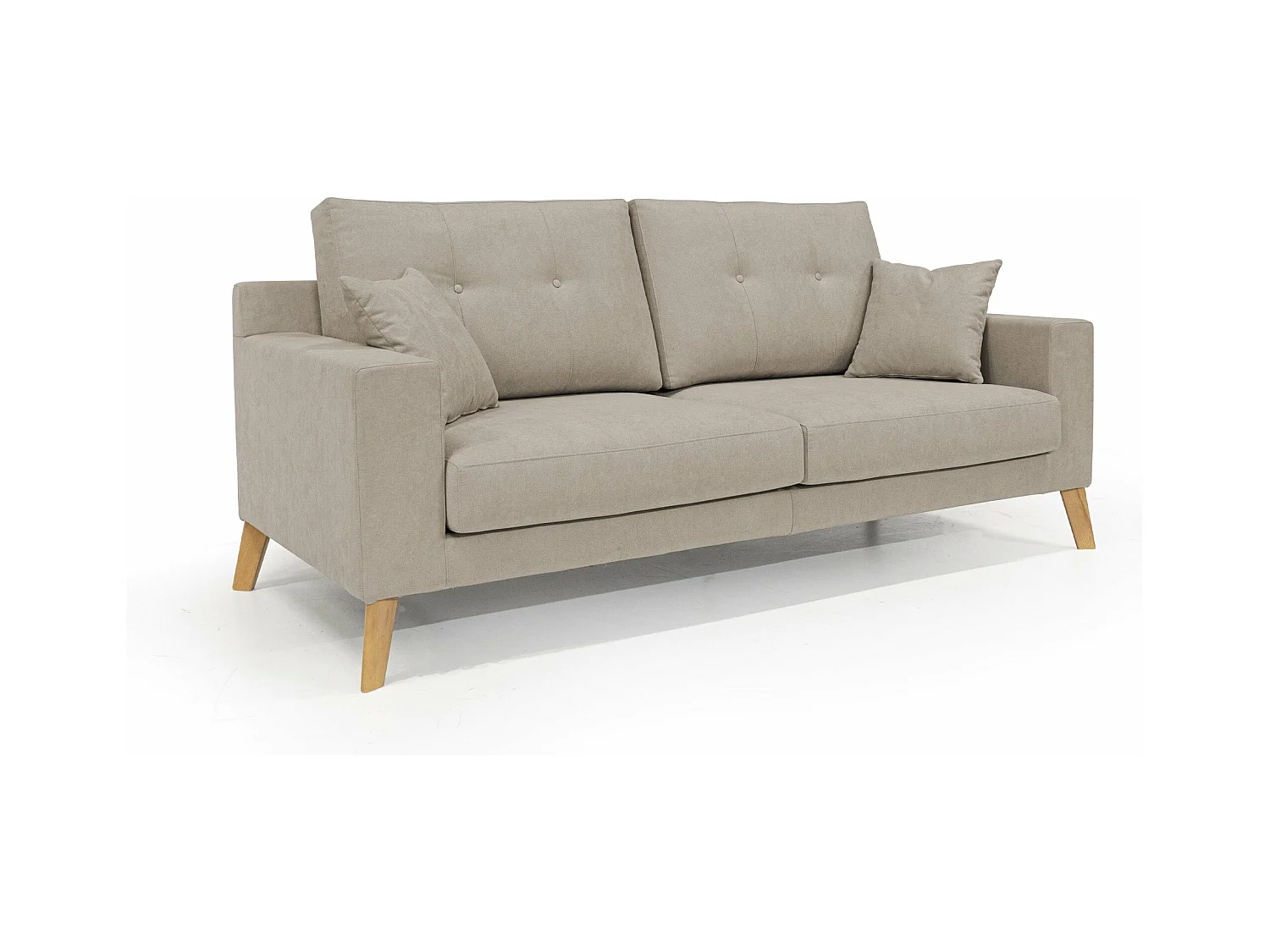 Danish Sofá moderno de tela suave e impermeable 146 cm Beige