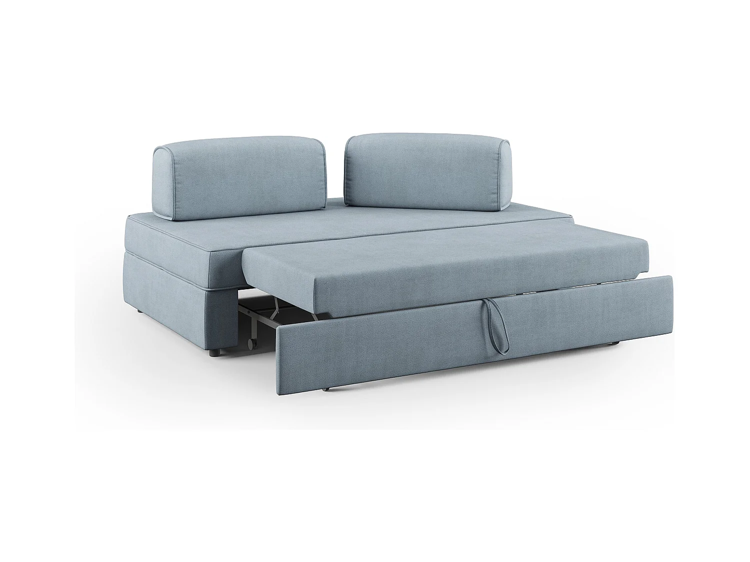 Liberty Canapé avec pouf amovible et dossier amovible en tissu imperméable T02 160 cm bleu pastel