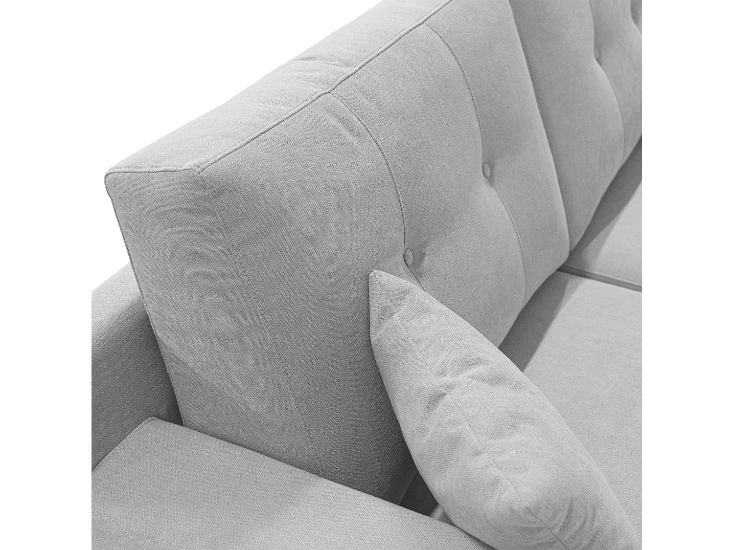 Danish modernes Sofa aus weichem, wasserfestem Stoff T02 166 cm hellgrau