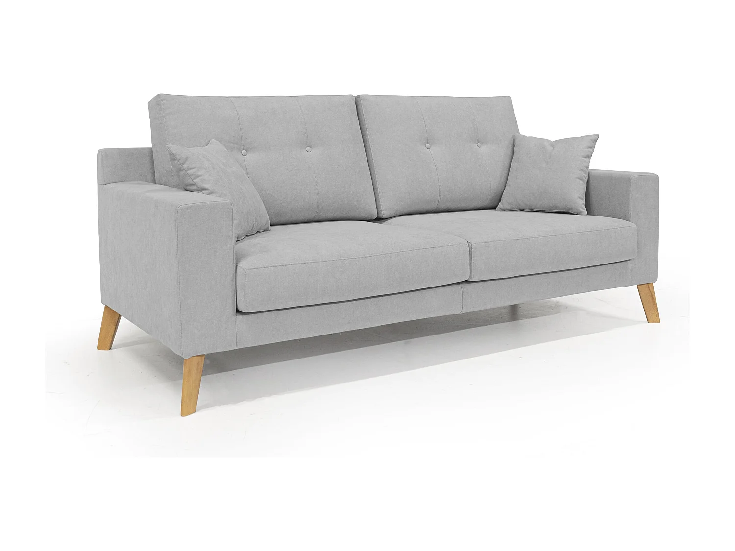 Danish Sofá moderno de tela suave e impermeable 166 cm Gris Claro