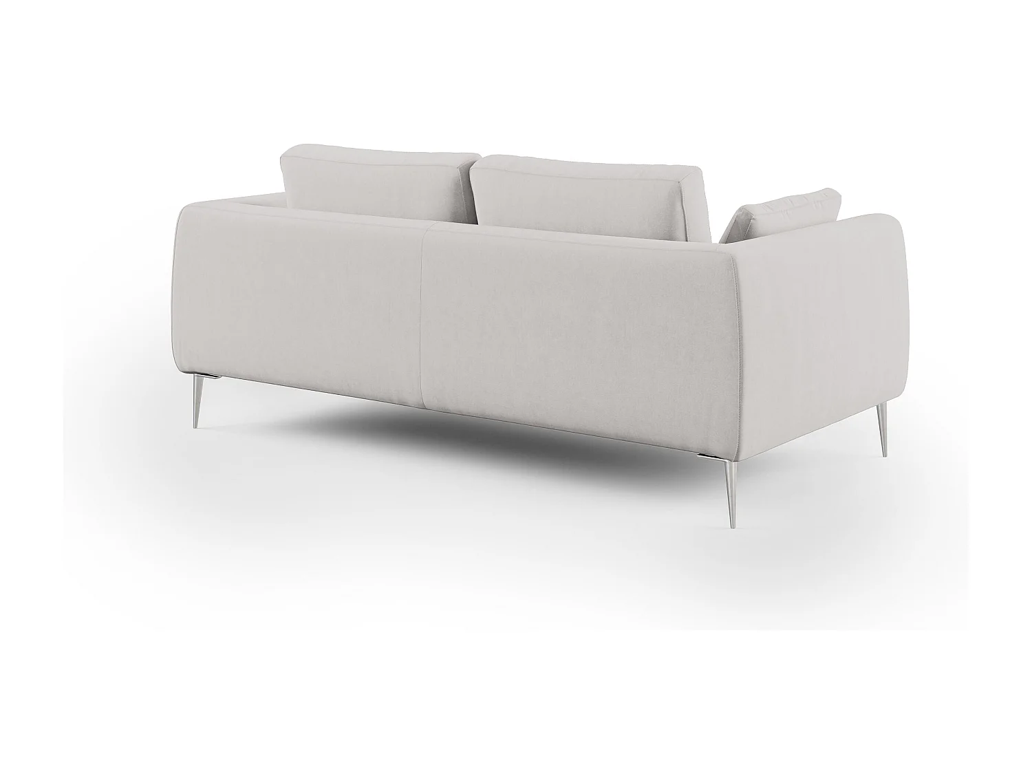 Plano modernes Sofa aus abwaschbarer technischer Mikrofaser T11 176 cm hellgrau