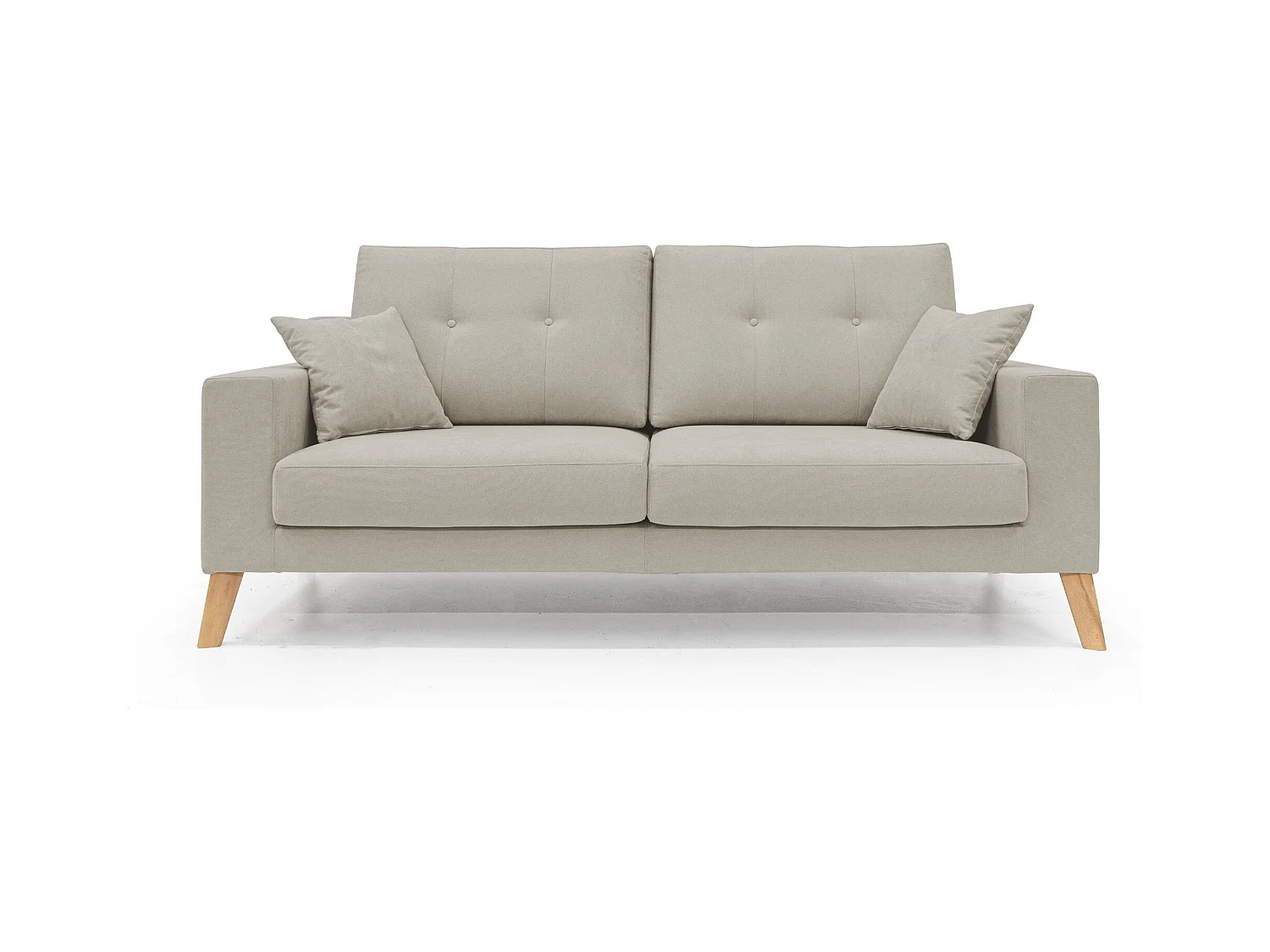 Danish modernes Sofa aus weichem, wasserfestem Stoff T02 146 cm creme