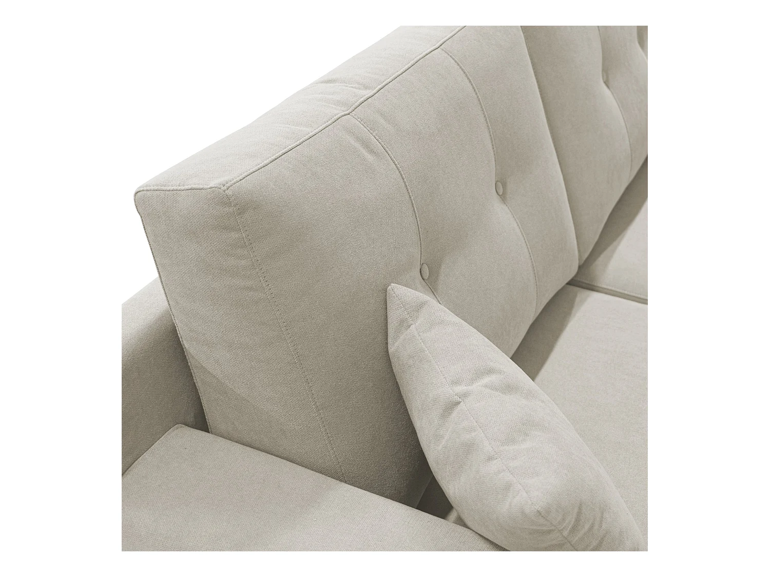 Danish modernes Sofa aus weichem, wasserfestem Stoff T02 146 cm creme