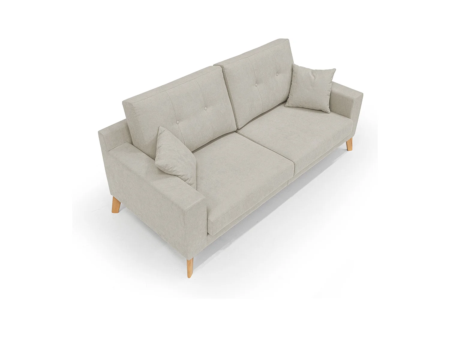 Danish modernes Sofa aus weichem, wasserfestem Stoff T02 146 cm creme