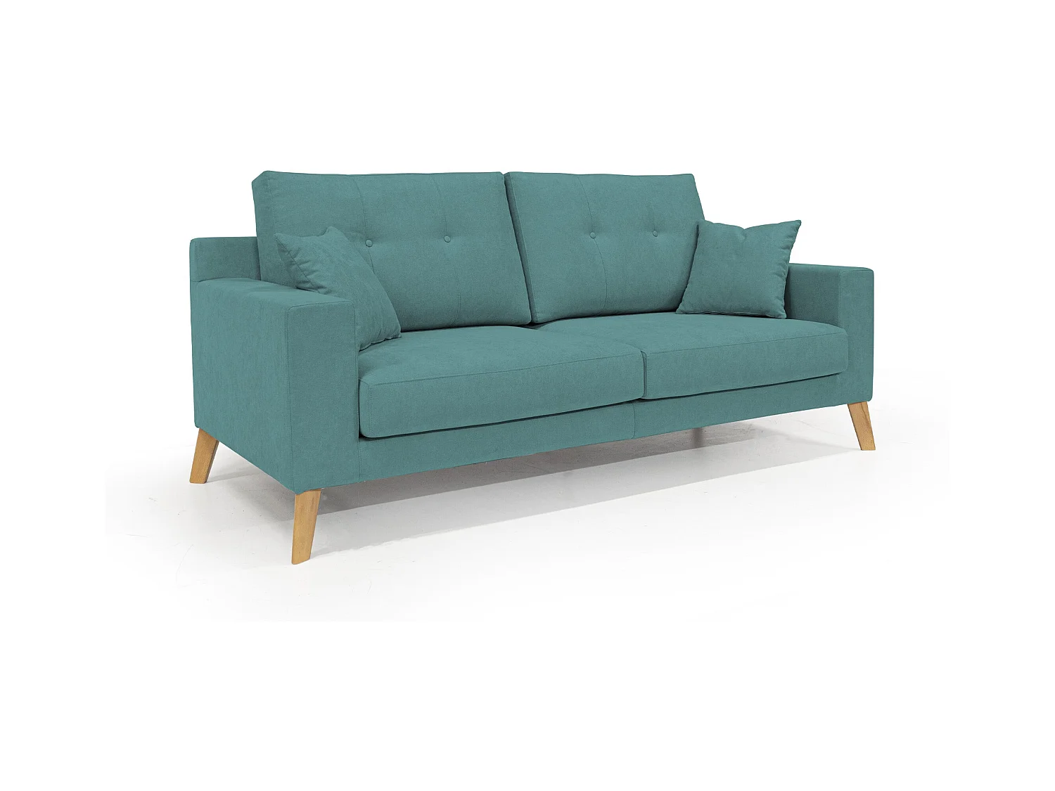 Danish Canapé moderne en tissu doux imperméable T02 146 cm bleu canard