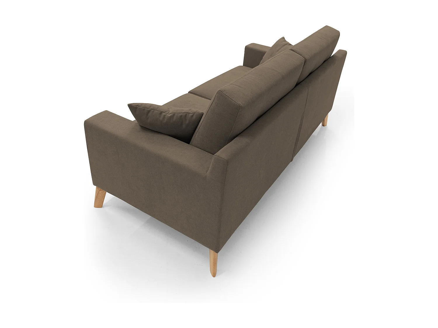 Danish Sofá moderno de tela suave e impermeable 146 cm Marrón