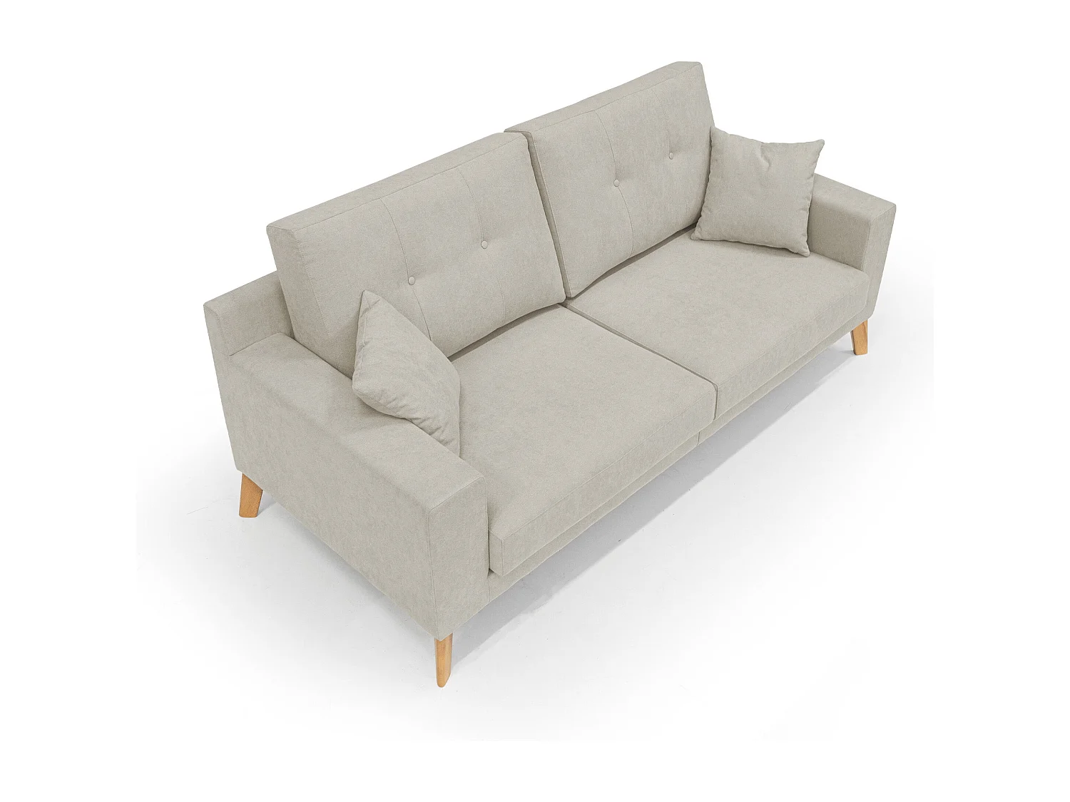 Danish Sofá moderno de tela suave e impermeable 186 cm Crema