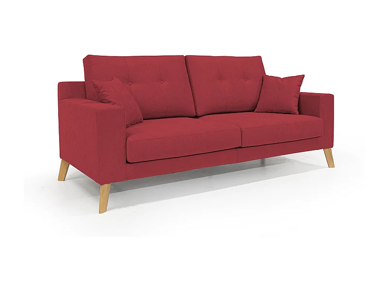 Danish modernes Sofa aus weichem, wasserfestem Stoff T02 186 cm rot