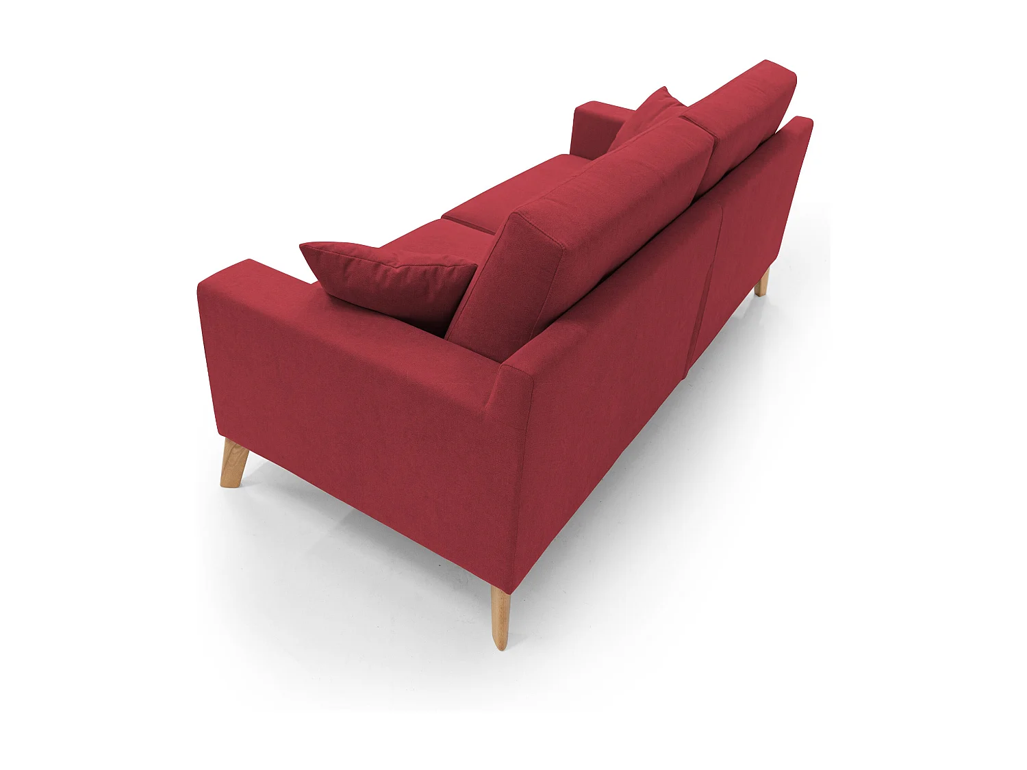 Danish Divano moderno in tessuto morbido impermeabile T02 186 cm rosso