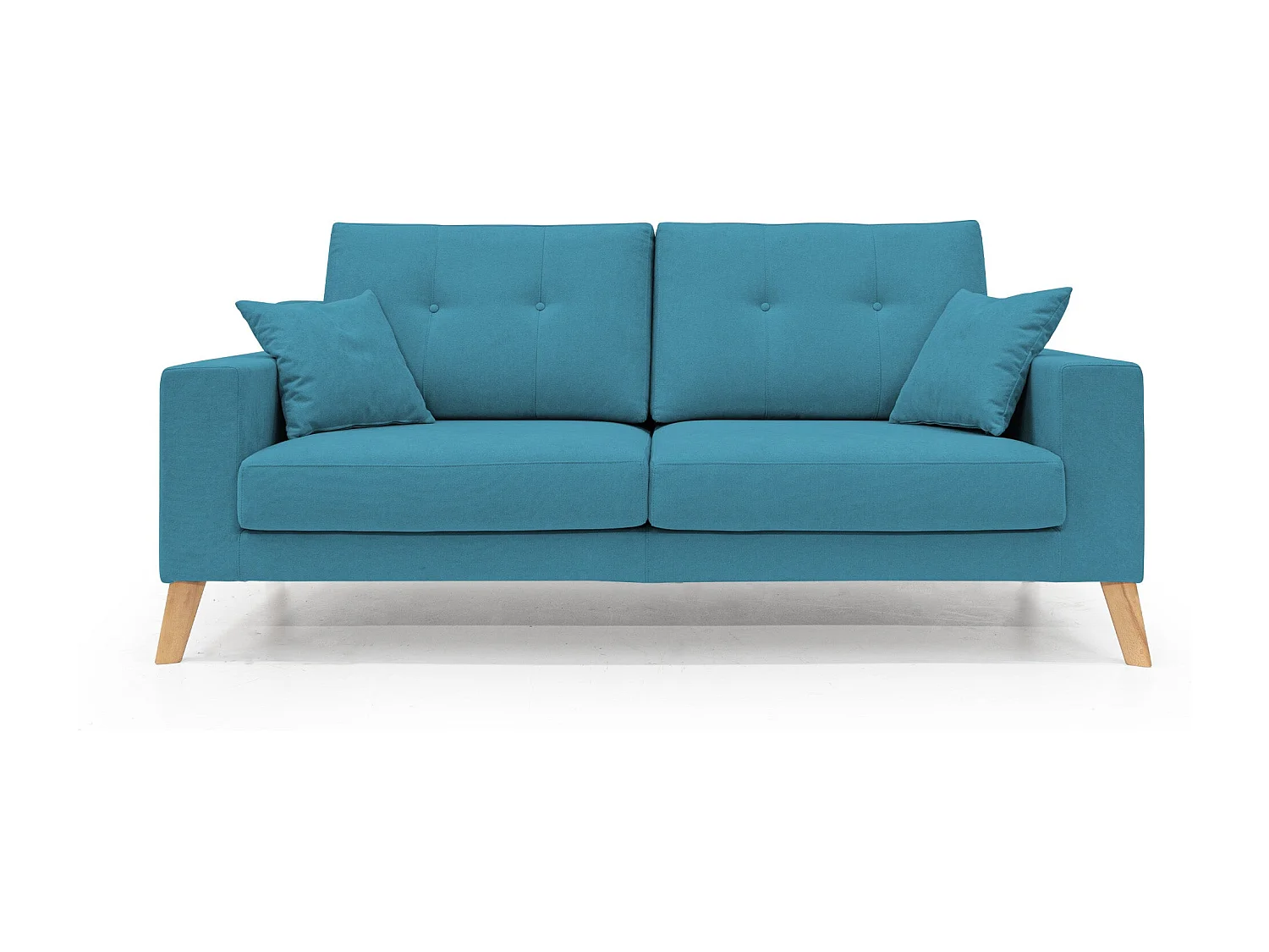 Danish modernes Sofa aus weichem, wasserfestem Stoff T02 166 cm hellblau