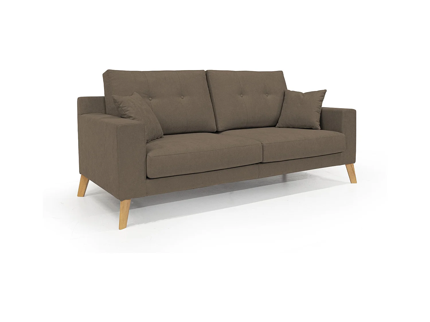 Danish Canapé moderne en tissu doux imperméable T02 186 cm brun