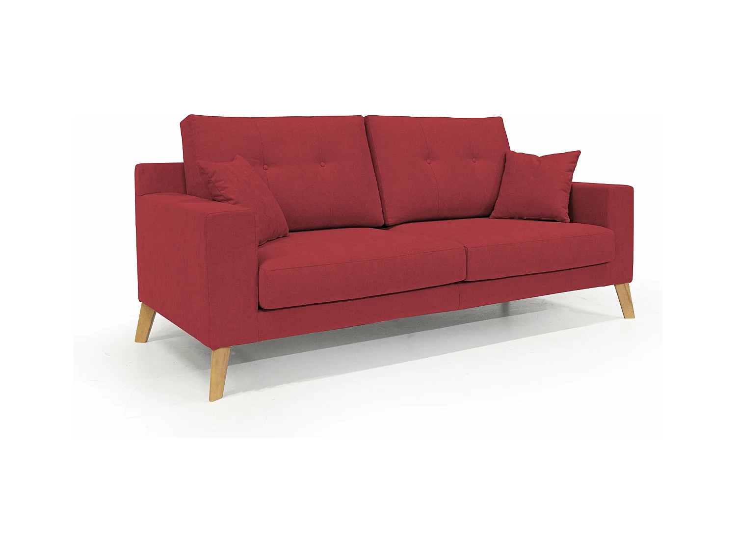 Danish Canapé moderne en tissu doux imperméable T02 146 cm rouge