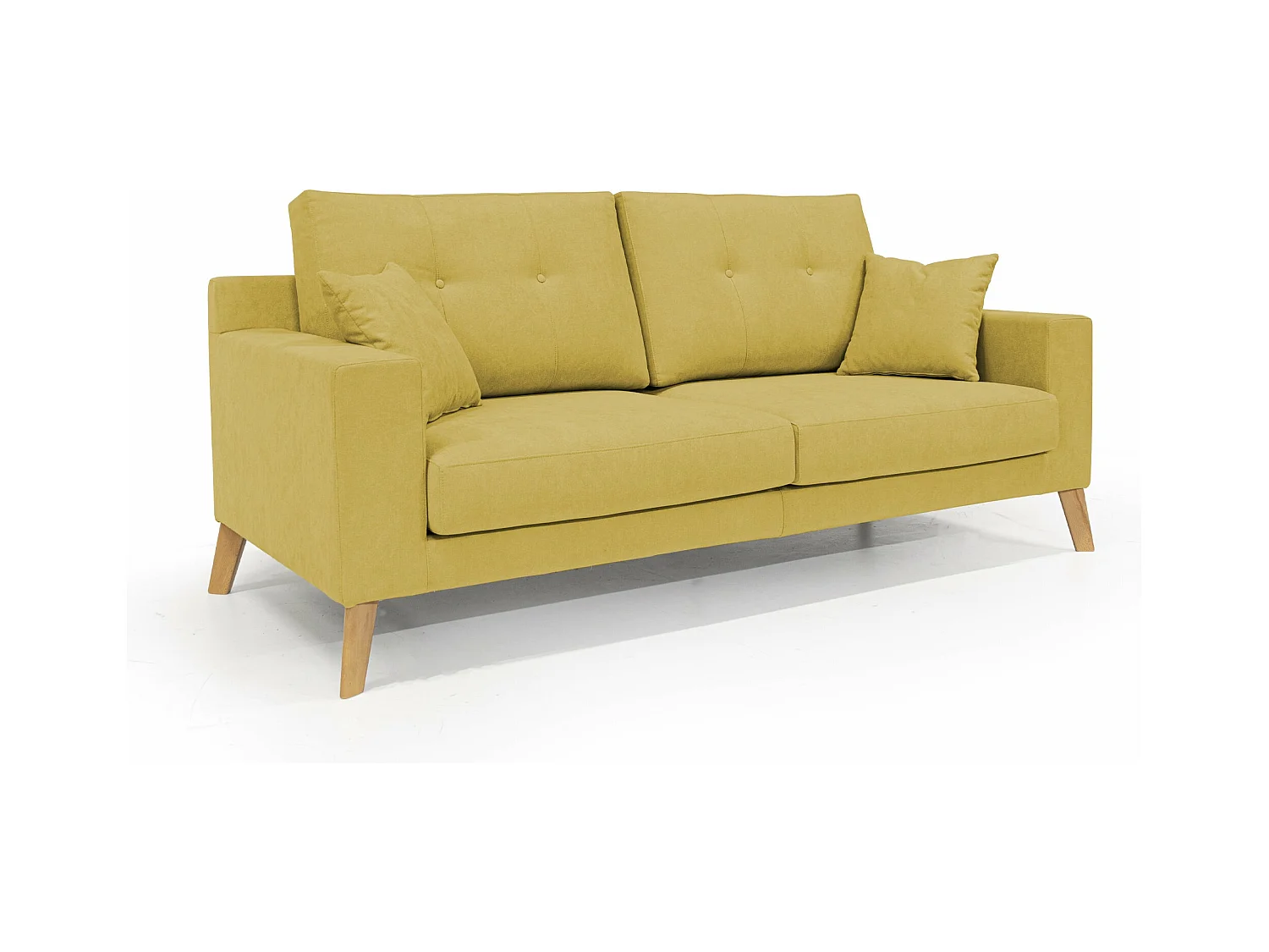 Danish Canapé moderne en tissu doux imperméable T02 146 cm jaune