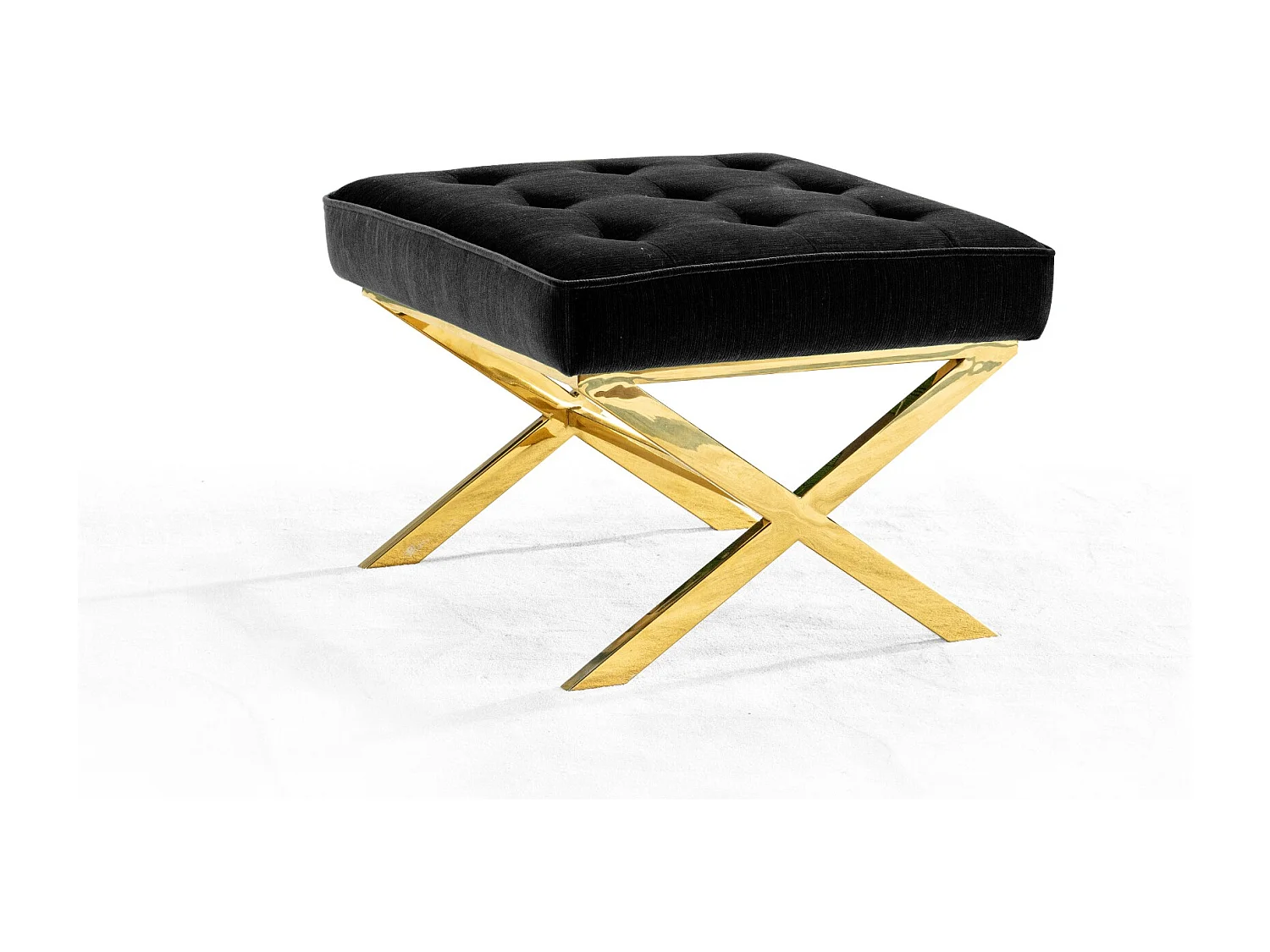 Tabouret en velours LILYA - Noir