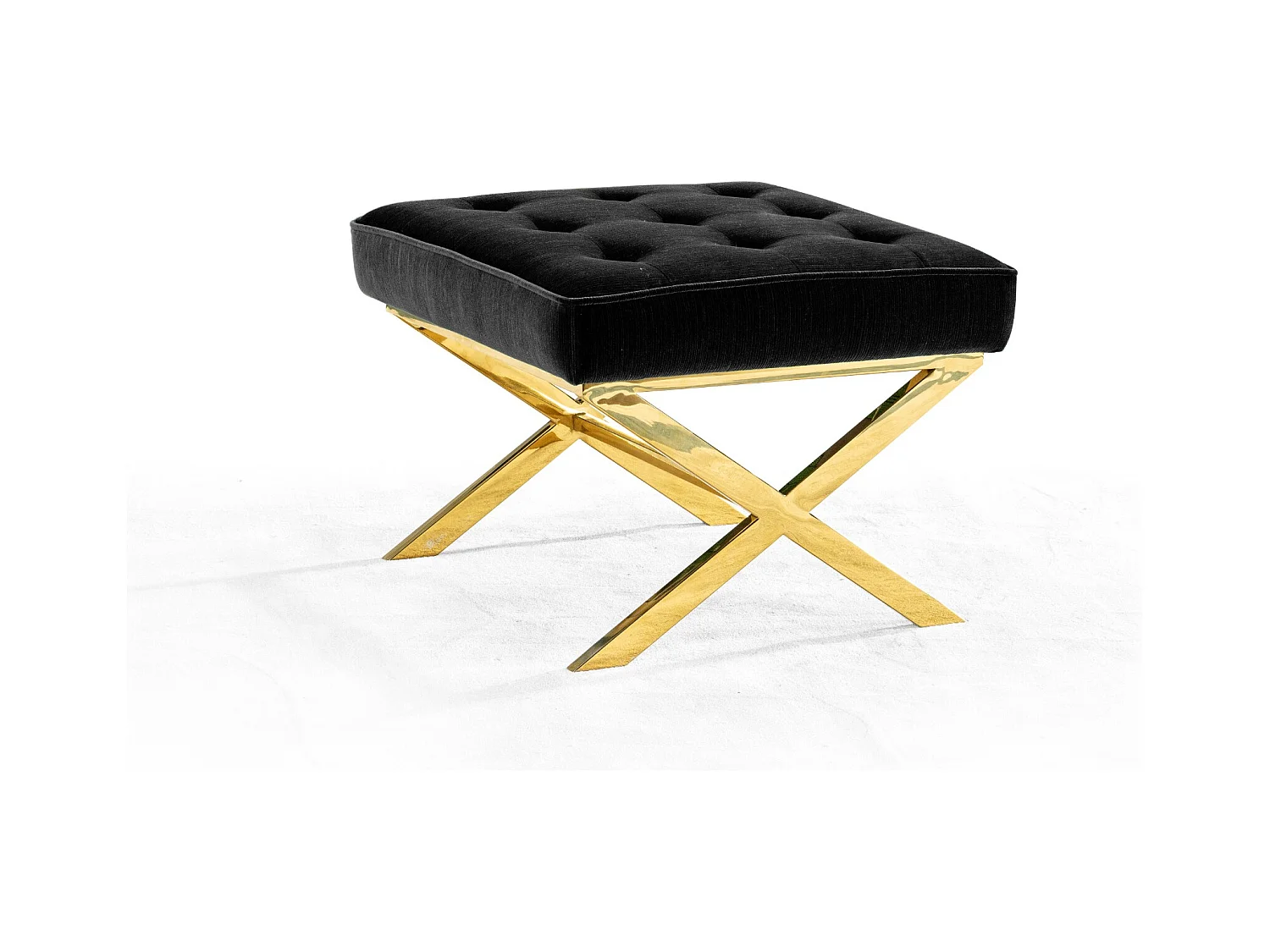 Tabouret en velours LILYA - Noir
