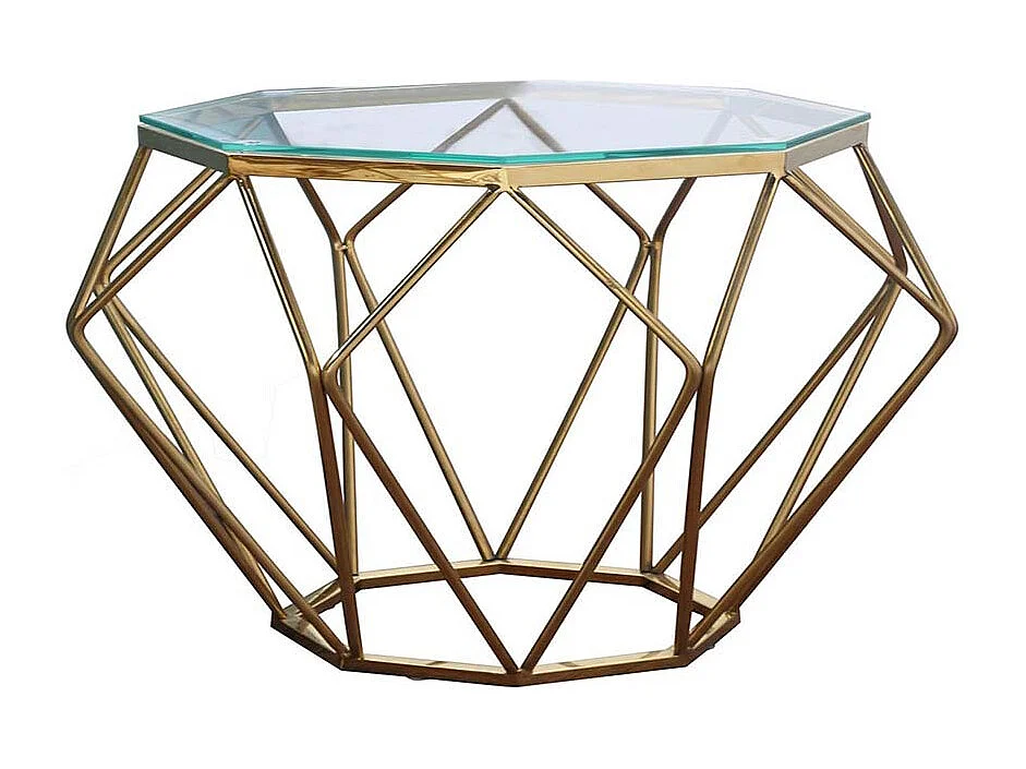Table basse verre SILLA - Transparent - Doré